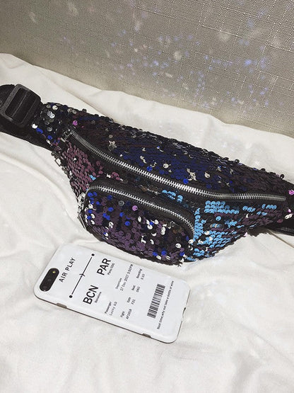 Trendy Women's Sequin Crossbody Chest Bag