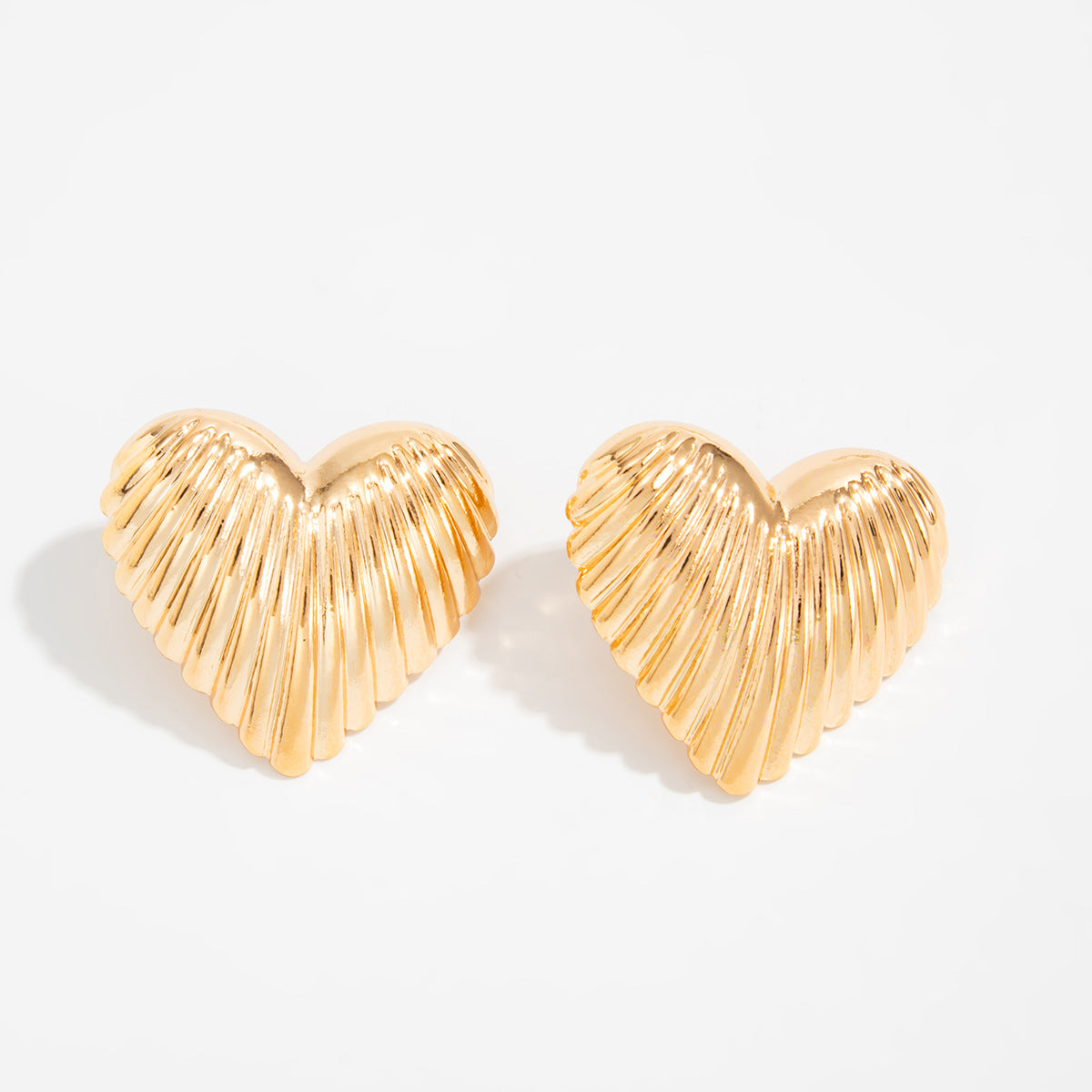 Irregular Liquid Metal Wrinkle Earrings Trendy Minimalist Heart Design