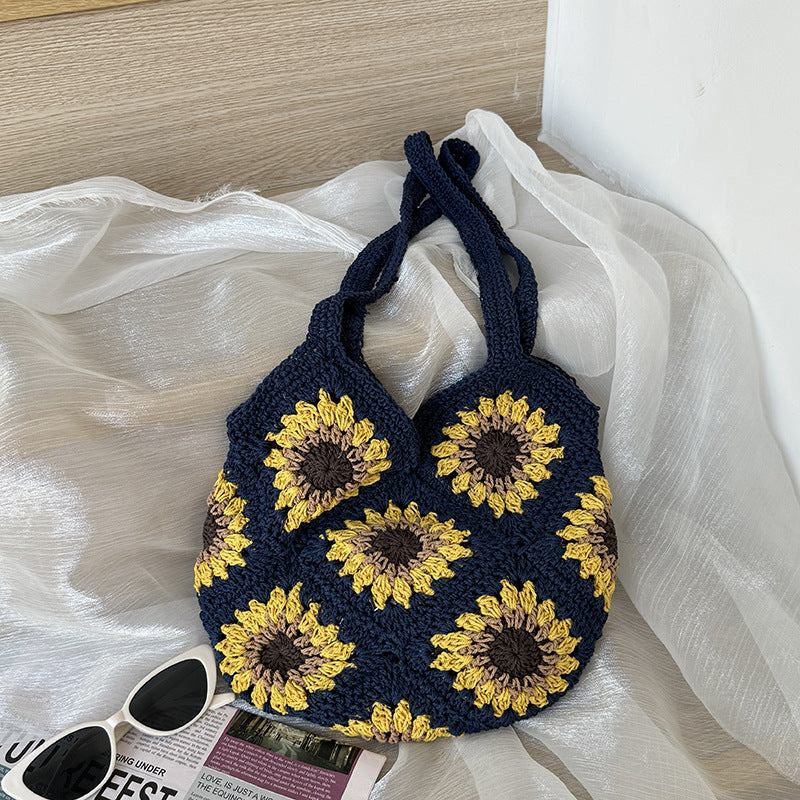 Trendy Woven Cotton Bag with Classic Check Pattern