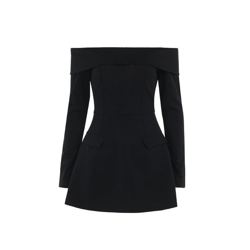 Off-Shoulder A-Line Dress for Women Stylish Elegant Short Skirt