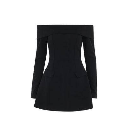 Off-Shoulder A-Line Dress for Women Stylish Elegant Short Skirt