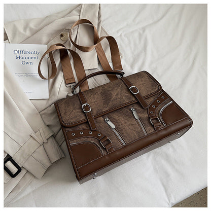 British Style Backpack Chic PU Shoulder Tote Bag
