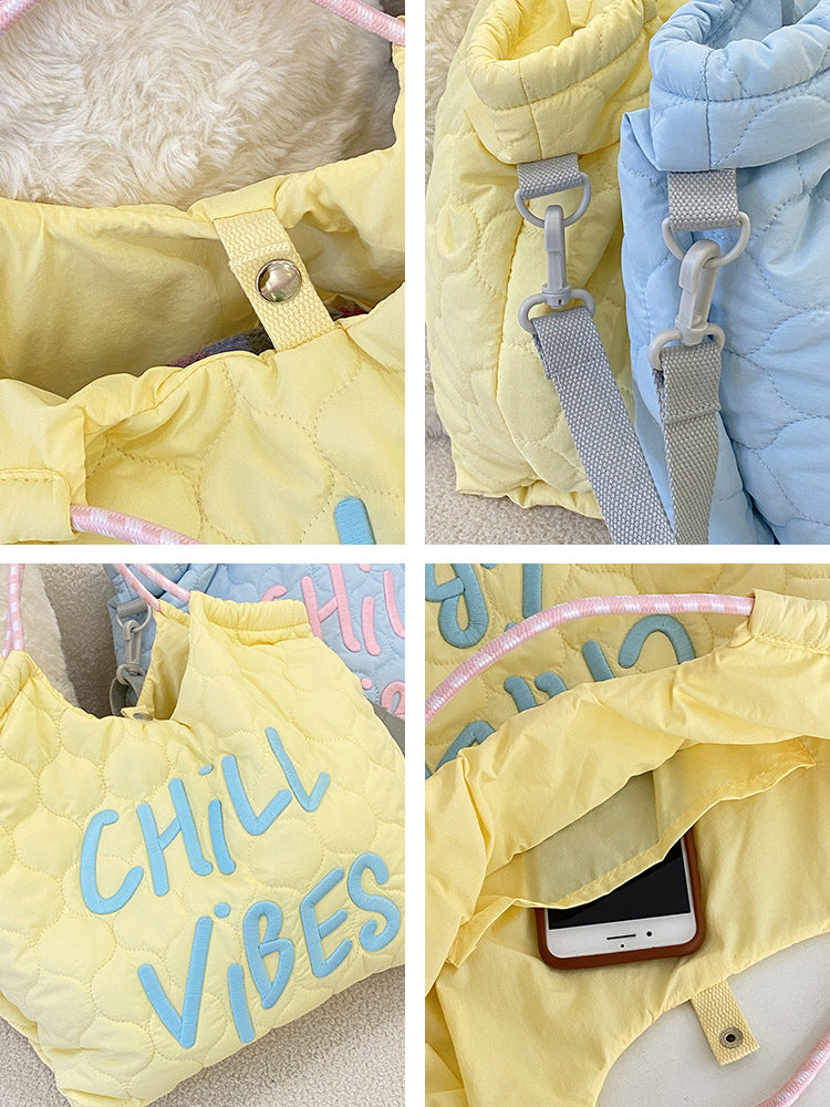 Letter Embroidered Tote Bag