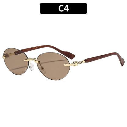Trendy Oval Frame Sunglasses with UV400 Protection