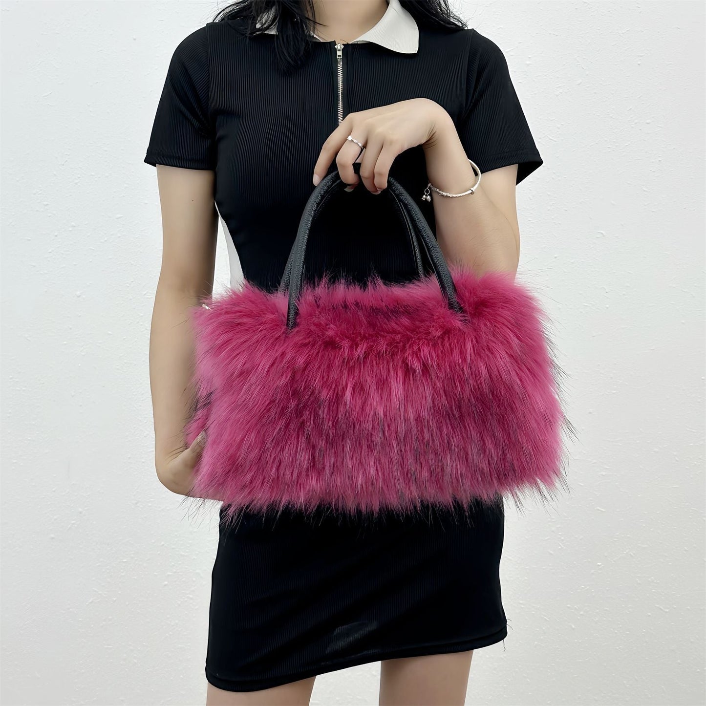 Fluffy Faux Fur Large Capacity Tote Handbag
