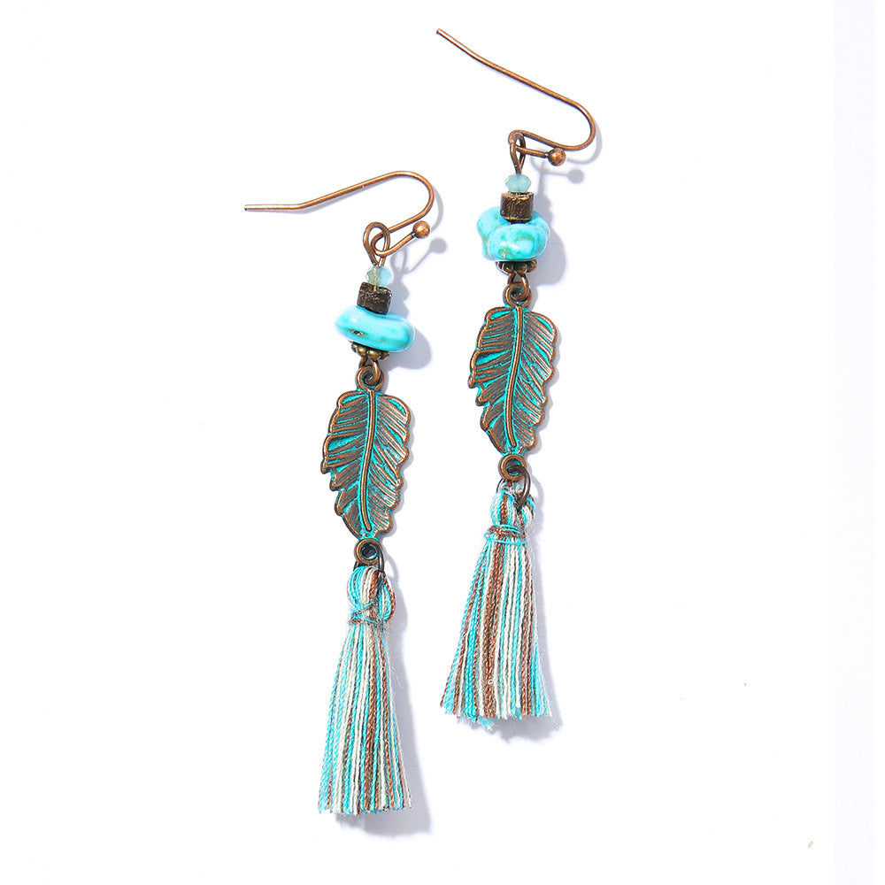 Bohemian Retro Tassel Earrings Vintage Style Travel Accessories