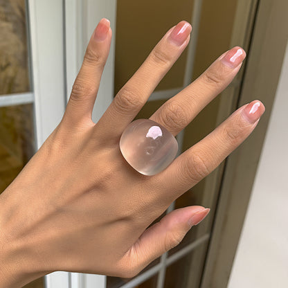 Trendy Geometric Acrylic Statement Ring For Women
