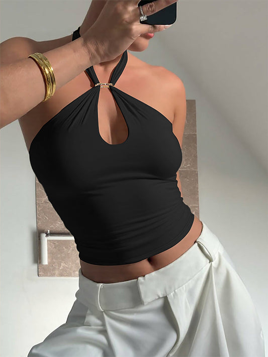 Sleeveless Backless Casual Top for Trendy Girls
