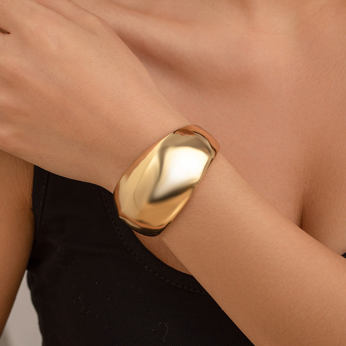 Geometric Metal Cuff Bracelet Bold Design