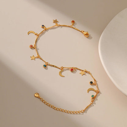 Star Moon Pendant Sweet Chain Anklets