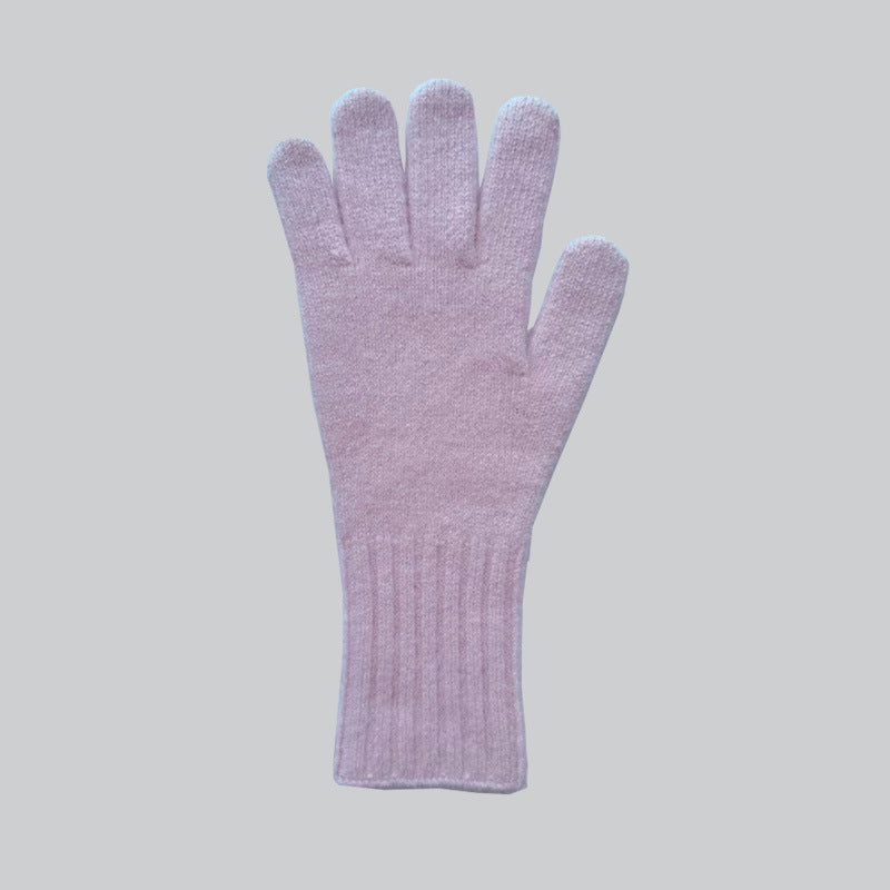 Raccoon Fur Knitted Touchscreen Gloves Stylish Long Warm Five-Finger Winter Gloves