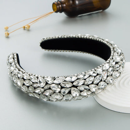 Baroque Style Rhinestone Headband Handmade Hair Accessory