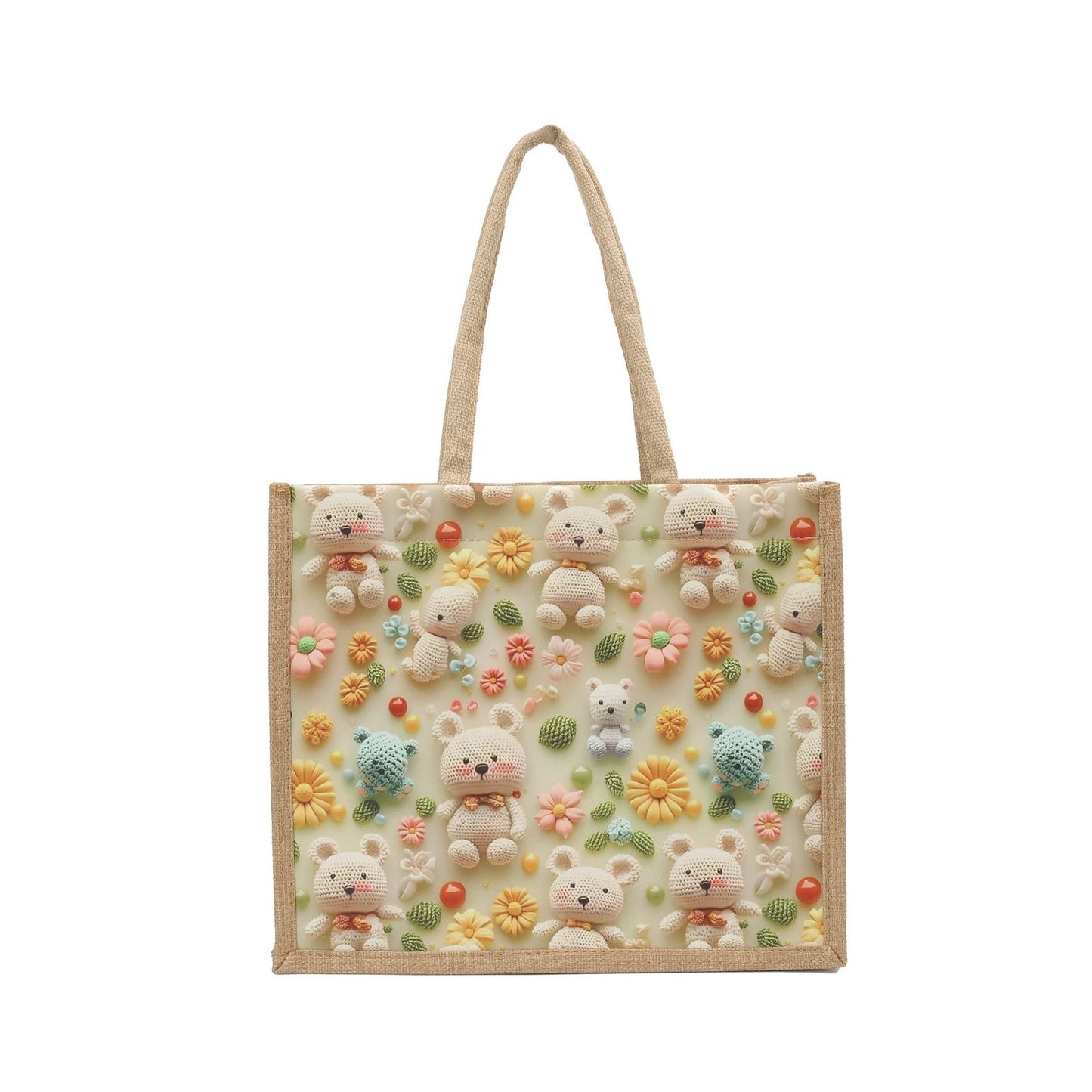 Stylish 3D Patterned Linen Tote Bag for Women