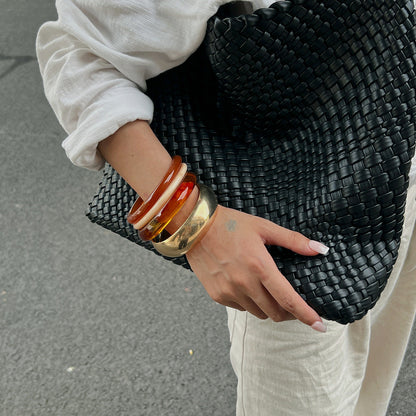 Trendy Vintage Ombre Resin Bangle Geometric Style Bracelet