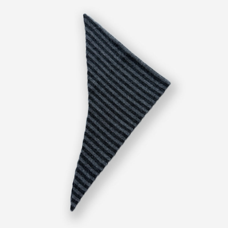 Striped Wool Triangle Scarf for Women - Soft and Cozy