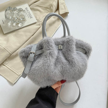 Soft Faux Fur Fluffy Tote Shoulder Bag