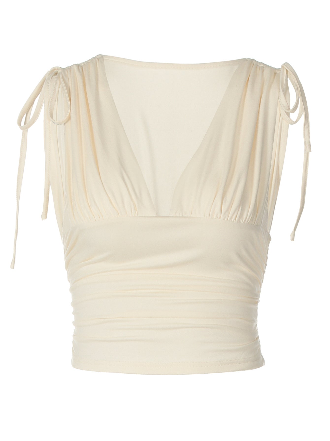 Sexy Deep V Neck Wrap Top Casual Slim Fit