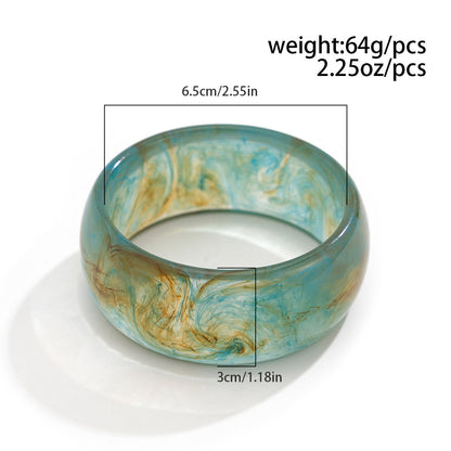 Vintage Wide Tiedye Acrylic Bracelets