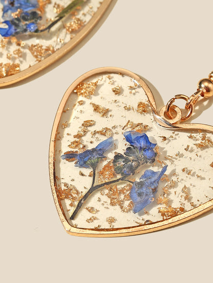New Transparent Camellia Blossom Dried Flower Creative Forest Love Flower Earrings Design Sense Ins Earrings And Earrings