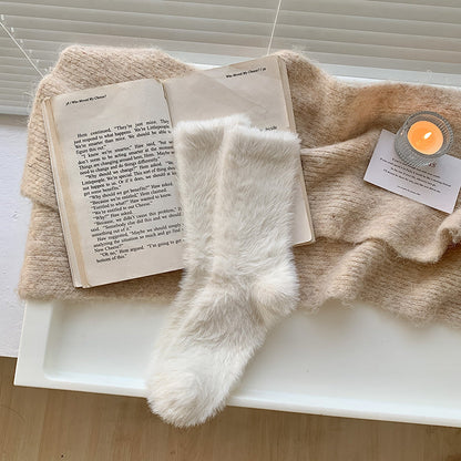 Winter Fuzzy Plush Thicken Warm Crew Socks