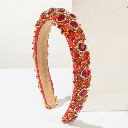 Baroque Rhinestone Headband Colorful Crystal Hair Accessory
