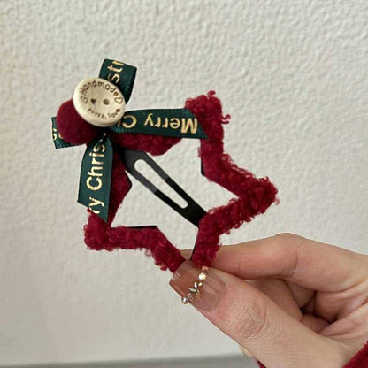 Simple Red Star Festival Hair Clip