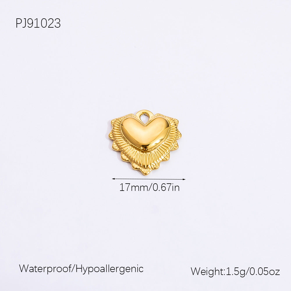 Heart Shaped Ocean Necklace Stainless Steel 18k Gold Pendant