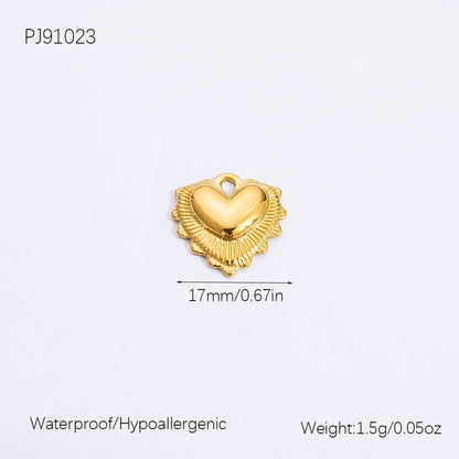 Heart Shaped Ocean Necklace Stainless Steel 18k Gold Pendant