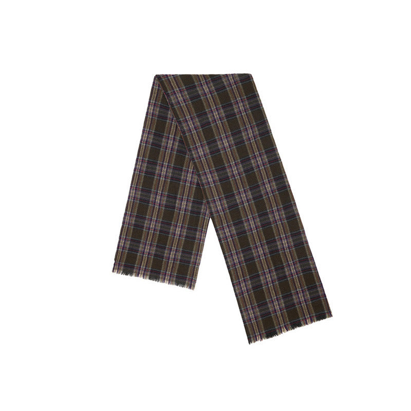 Vintage Checked Winter Soft Tassel Scarf
