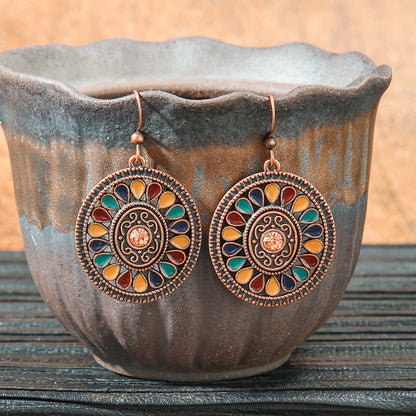 Retro Geometric Tassel Earrings Vintage Style for Women
