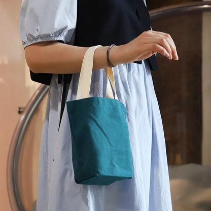 Solid Color Minimalist Canvas Tote Bag