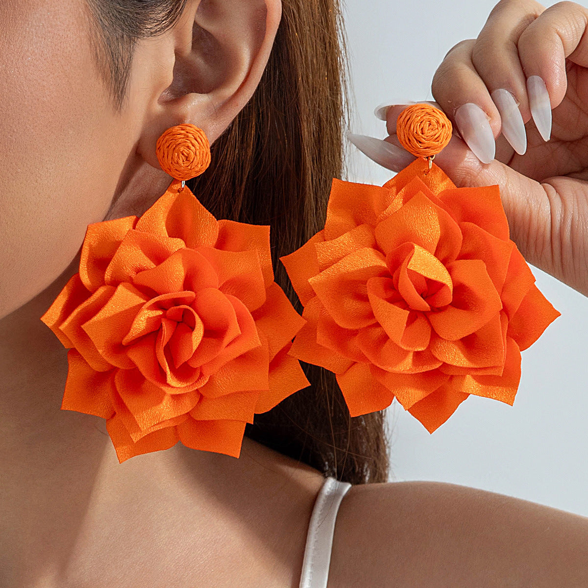 Colorful Floral Statement Earrings Handmade Resin Dangle Earrings