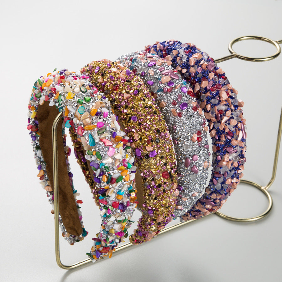 Exaggerated Baroque Style Colorful Crystal Headband Hair Accessories