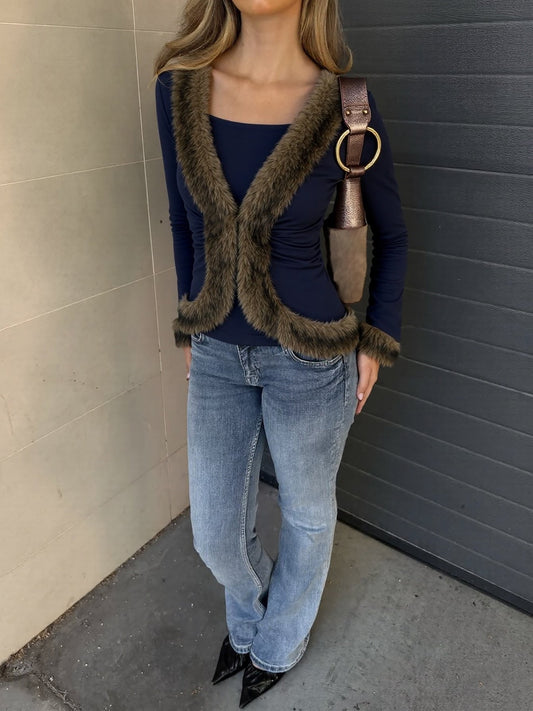 Trendy Casual Fleece Color Block Jacket