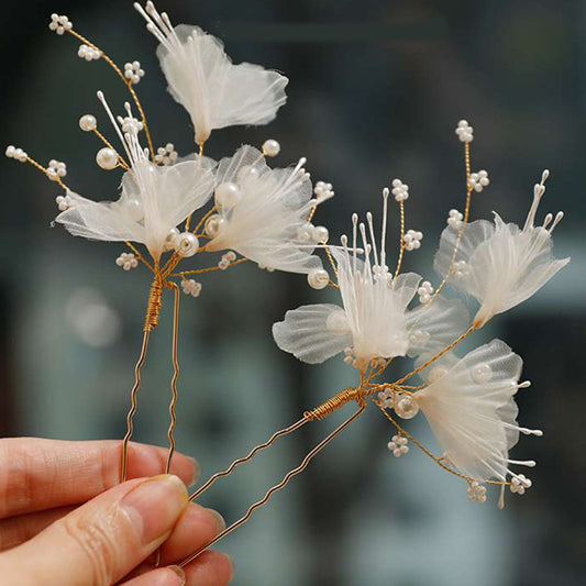 Bridal Wedding Hair Accessories Handcrafted Floral Hairpins