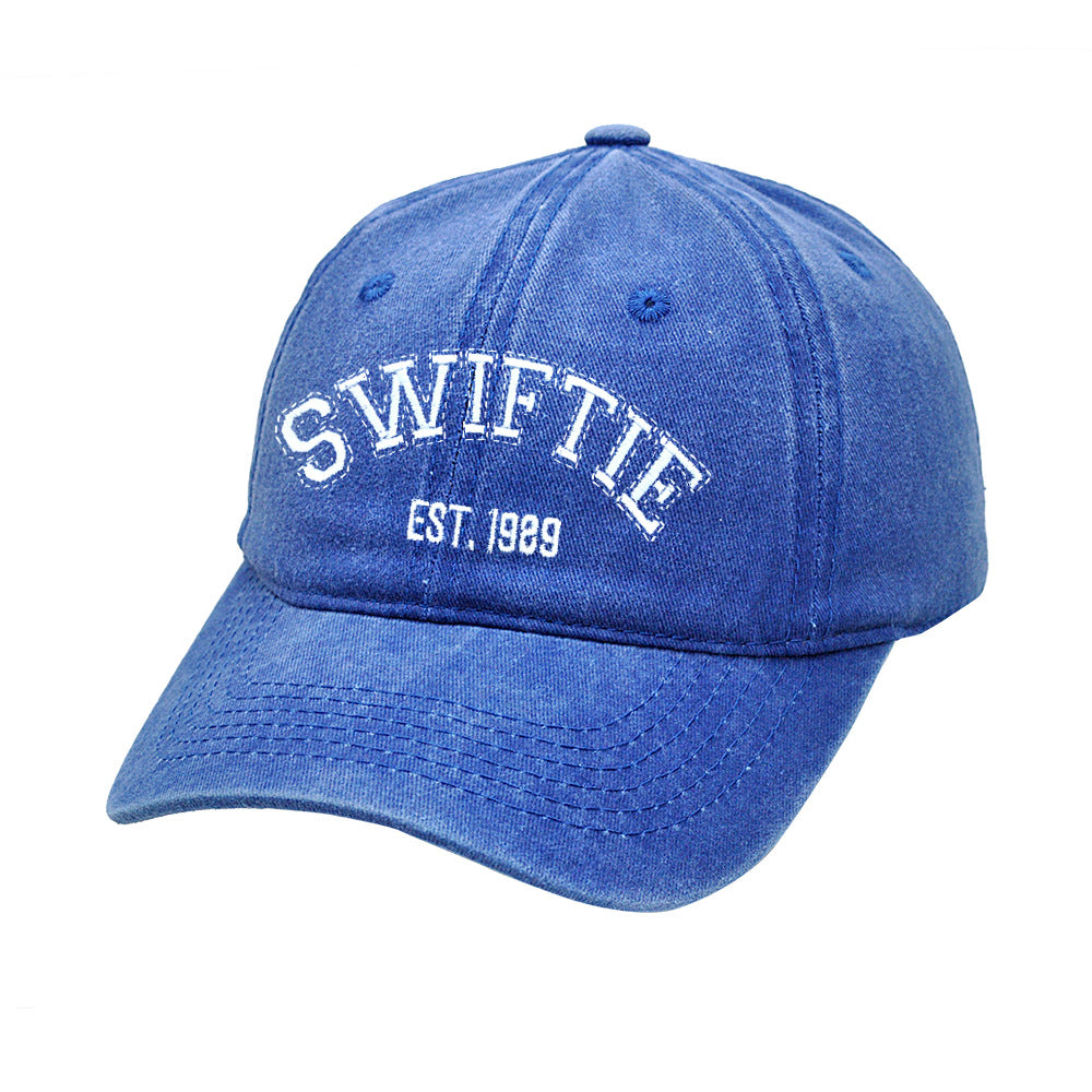 Letter Enbroidered Washed Simple Baseball Caps