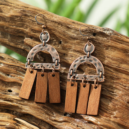 Bohemian Pearl Shell Long Tassel Earrings Geometric Circle Set