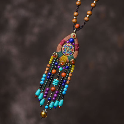 Ethnic Sweater Chain Retro Tassel Bohemian Necklace Jewelry Personalized Tibetan Sweater Chain