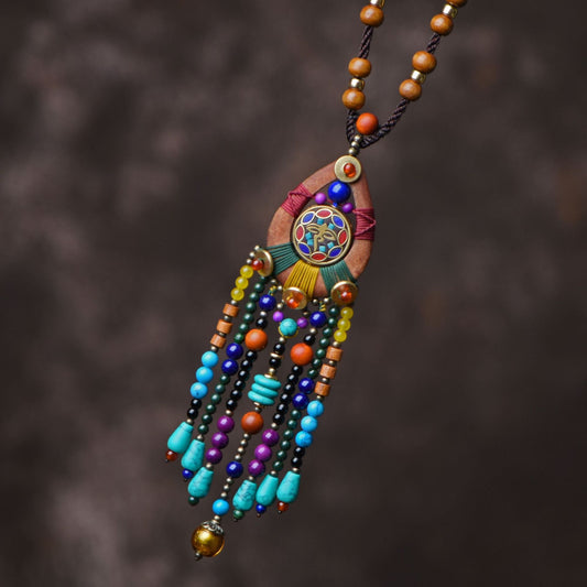 Ethnic Sweater Chain Retro Tassel Bohemian Necklace Jewelry Personalized Tibetan Sweater Chain