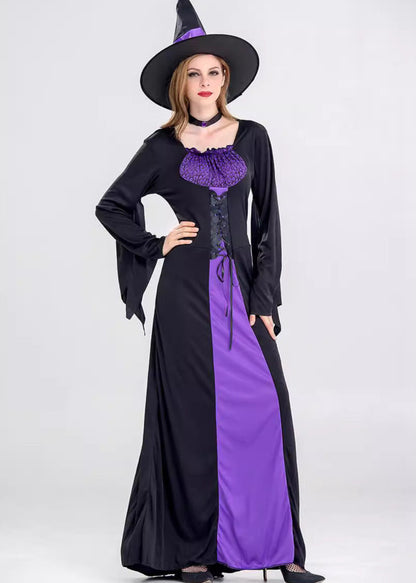 Women’s Polyester Witch Costume with Lace Corset