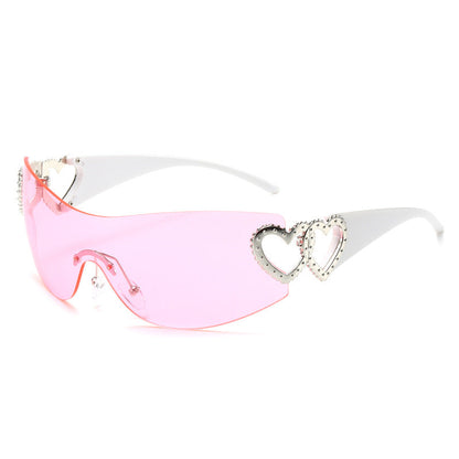 Trendy Y2K Heart-Shaped Sunglasses Unique Fashion Eyewear