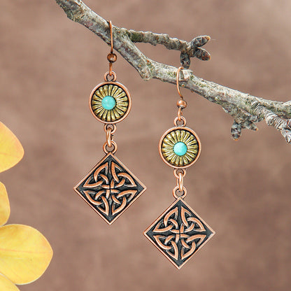 Bohemian Geometric Metal Earrings Creative Design for Women