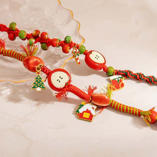 Fashionable Woven Stainless Steel Bracelet with Colorful Beads