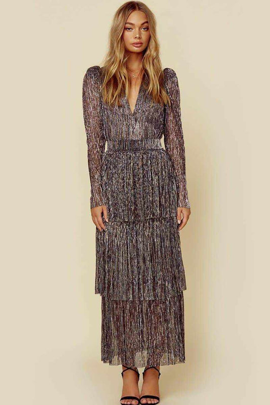 Elegant Black Floral Maxi Dress With High Waist