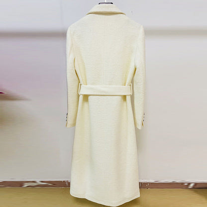 Long Double-Breasted Wool Coat