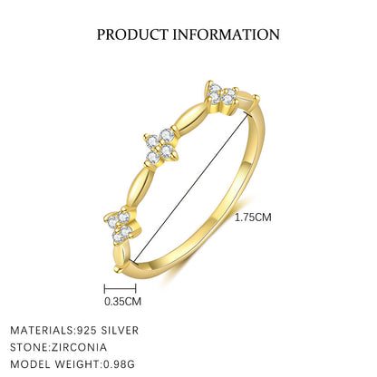 Colorful Zircon Sweet Flower Single Rings