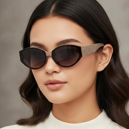 Retro Cat Eye Oval Sunglasses Stylish Outdoor UV Protection