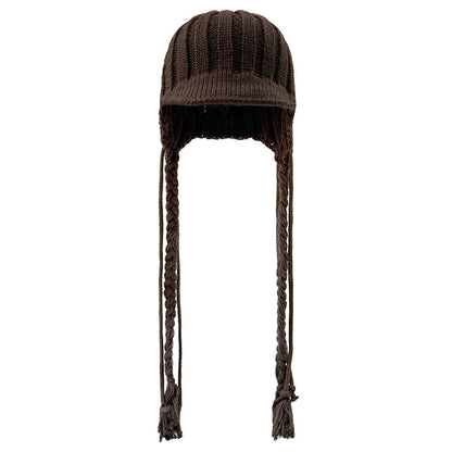 Cute Braid Tassel Ear Flap Beanie Knit Hat