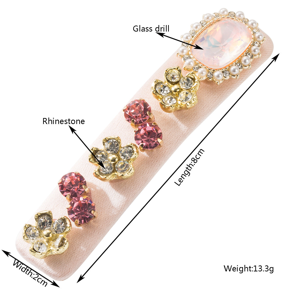 Elegant Rhinestone Hair Clip Floral Design Alloy Side Clip