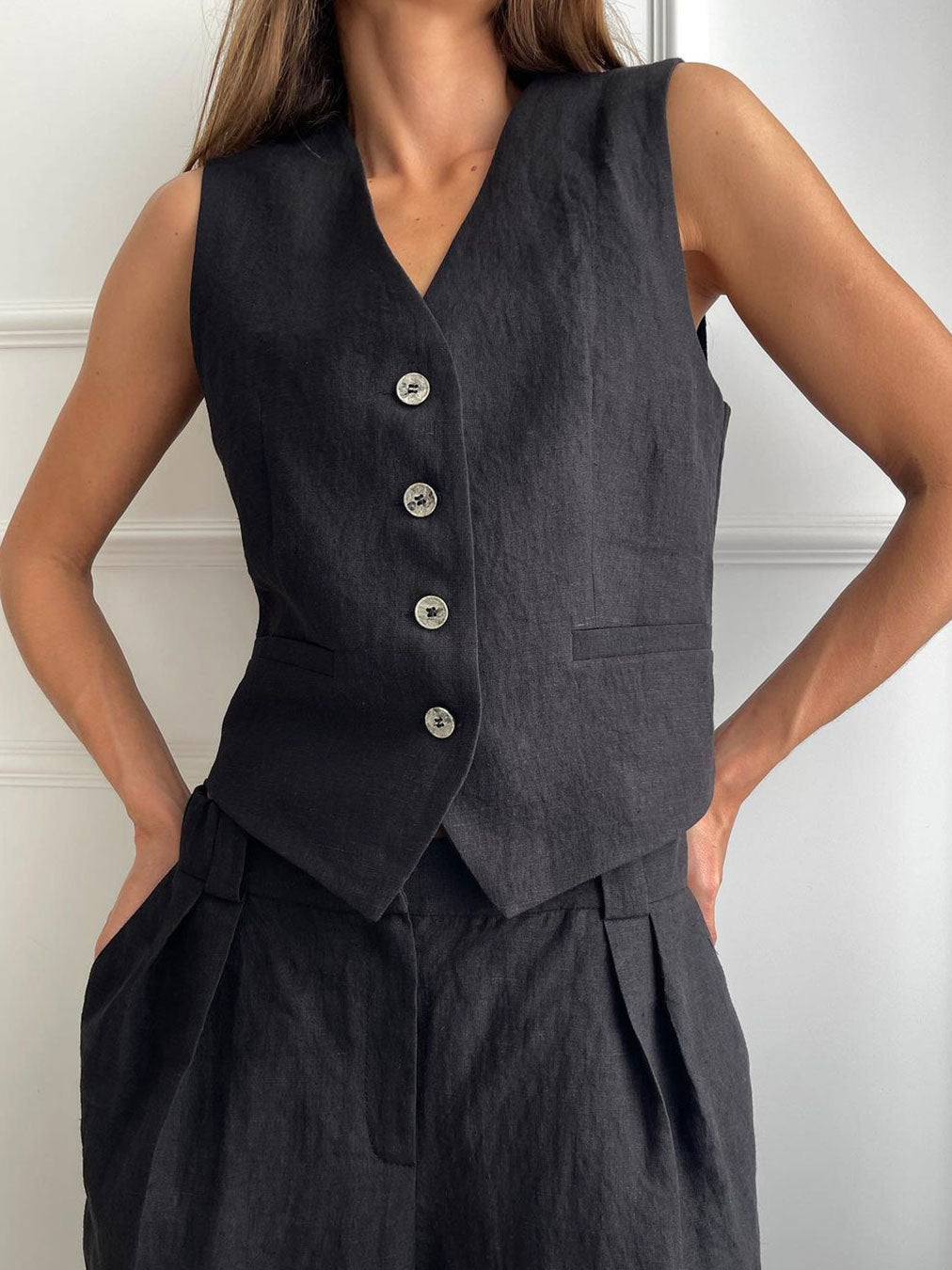Casual Sleeveless Vest and Pants Set Comfortable Women’s Outfit